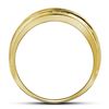 Image 2 : 1/2 CTW Mens Round Diamond Milgrain Ridged Wedding Anniversary Ring 10kt Yellow Gold - REF-40H8W