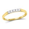 Image 1 : 1/6 CTW Round Diamond Single Row 5-stone Ring 10kt Yellow Gold - REF-10W8F
