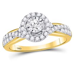 3/4 CTW Round Diamond Solitaire Bridal Wedding Engagement Ring 14kt Yellow Gold - REF-90W3F