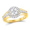 Image 1 : 3/4 CTW Round Diamond Cluster Bridal Wedding Engagement Ring 14kt Yellow Gold - REF-71H9W