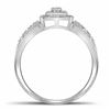 Image 2 : 1/6 CTW Round Diamond Square Cluster Bridal Wedding Engagement Ring 10kt White Gold - REF-18R3H
