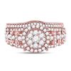 Image 2 : 1 CTW Round Diamond Bridal Wedding Engagement Ring 14kt Rose Gold - REF-101R9H