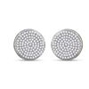 Image 2 : 5/8 CTW Mens Round Diamond Circle Cluster Stud Earrings 10kt Yellow Gold - REF-39R6H