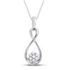 Image 1 : 1/8 CTW Round Diamond Infinity Cluster Pendant 10kt White Gold - REF-11F9M
