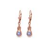 Image 1 : Genuine 1.30 ctw Tanzanite Earrings 14KT Rose Gold - REF-61T3A