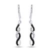 Image 2 : 1/3 CTW Round Black Color Enhanced Diamond Twist Dangle Earrings 14kt White Gold - REF-24M3A