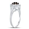 Image 3 : 1/2 CTW Round Brown Diamond Polygon Cluster Ring 10kt White Gold - REF-19T2K
