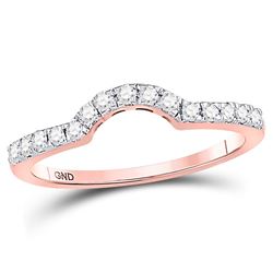 1/4 CTW Round Diamond Contoured Wedding Enhancer Ring 14kt Rose Gold - REF-26F3M