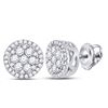 Image 1 : 3/8 CTW Round Diamond Flower Cluster Earrings 10kt White Gold - REF-24K3R