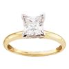 Image 1 : 1/6 CTW Princess Diamond Solitaire Bridal Wedding Engagement Ring 14kt Yellow Gold - REF-21N5Y