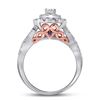 Image 3 : 1 CTW Round Diamond Bridal Wedding Engagement Ring 14kt Two-tone Gold - REF-101F9M