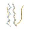 Image 1 : 1/6 CTW Round Diamond Zig Zag Climber Earrings 10kt Yellow Gold - REF-8X4T
