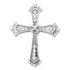 Image 1 : 1/10 CTW Round Diamond Flared Cross Pendant 10kt White Gold - REF-8H4W