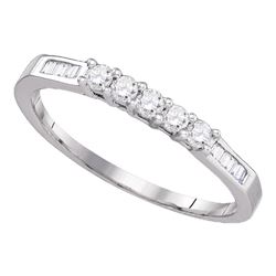 1/3 CTW Round Diamond Wedding 5-Stone Anniversary Ring 14kt White Gold - REF-20Y3X