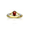 Image 1 : Genuine 0.46 ctw Garnet & Diamond Ring 14KT Yellow Gold - REF-27F2Z
