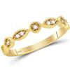 Image 1 : 1/10 CTW Round Diamond Classic Stackable Ring 14kt Yellow Gold - REF-18M3A