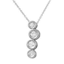0.50 CTW Diamond Necklace 14K White Gold - REF-52H5M