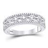 Image 1 : 1/6 CTW Round Diamond Chain Link Fashion Ring 10kt White Gold - REF-20A3N