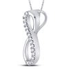 Image 2 : 1/10 CTW Round Diamond Infinity Pendant 10kt White Gold - REF-7R5H