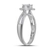 Image 2 : 1/2 CTW Princess Diamond Cluster Fashion Ring 14kt White Gold - REF-39T6K