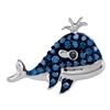 Image 1 : 1/5 CTW Round Blue Color Enhanced Diamond Whale Animal Pendant 10kt White Gold - REF-8T4K