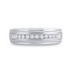 Image 2 : 1/4 CTW Mens Round Diamond Wedding Single Row Ring 10kt White Gold - REF-30A3N