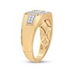 Image 3 : 1/2 CTW Mens Round Diamond Square Cluster Ring 14kt Yellow Gold - REF-65K9R