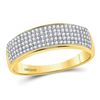 Image 1 : 3/8 CTW Mens Round Diamond Wedding Ring 10kt Yellow Gold - REF-27M3A