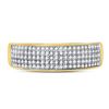 Image 2 : 3/8 CTW Mens Round Diamond Wedding Ring 10kt Yellow Gold - REF-27M3A