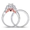 Image 3 : 1 & 3/4 CTW Round Diamond Bridal Wedding Engagement Ring 14kt Two-tone Gold - REF-311Y9X