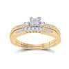 Image 1 : 1/3 CTW Princess Diamond Bridal Wedding Engagement Ring 10kt Yellow Gold - REF-21K5R
