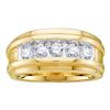 Image 1 : 1 CTW Mens Round Diamond Wedding Channel Set Ring 14kt Yellow Gold - REF-143X9T