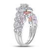 Image 2 : 3/4 CTW Round Diamond Bridal Wedding Engagement Ring 14kt Two-tone Gold - REF-101N9Y