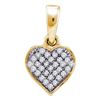 Image 1 : 1/10 CTW Round Diamond Small Dainty Heart Pendant 10kt Yellow Gold - REF-5A9N