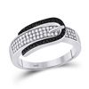 Image 1 : 1/4 CTW Round Black Color Enhanced Diamond Belt Buckle Ring 10kt White Gold - REF-27M5A