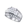 Image 1 : 2 CTW Princess Diamond Elevated Cluster Bridal Wedding Engagement Ring 14kt White Gold - REF-167T9K