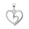 Image 1 : 1/10 CTW Round Diamond Small Heart Pendant 10kt White Gold - REF-9K3R