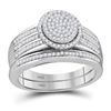 Image 1 : 3/8 CTW Round Diamond Bridal Wedding Engagement Ring 10kt White Gold - REF-41W9F