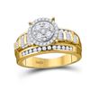Image 1 : 1/2 CTW Round Diamond Cluster Bridal Wedding Engagement Ring 10kt Yellow Gold - REF-33N3Y