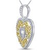 Image 2 : 1/2 CTW Round Diamond Nested Curl Heart Pendant 10kt Yellow Gold - REF-24H3W