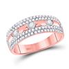 Image 1 : 1/2 CTW Round Diamond Anniversary Ring 10kt Rose Gold - REF-39W6F