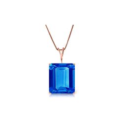 Genuine 7 ctw Blue Topaz Necklace 14KT Rose Gold - REF-35W9Y