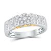 Image 3 : 1 & 1/5 CTW His & Hers Round Diamond Solitaire Matching Bridal Wedding Ring 14kt Two-tone Gold - REF