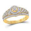 Image 1 : 1/4 CTW Round Diamond Cluster Bridal Wedding Engagement Ring 10kt Yellow Gold - REF-24T3K