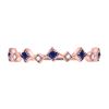 Image 2 : 1/5 CTW Round Blue Sapphire Diamond Square Stackable Ring 10kt Rose Gold - REF-10W8F