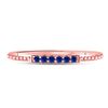 Image 2 : 1/20 CTW Round Blue Sapphire Beaded Stackable Ring 10kt Rose Gold - REF-7W5F