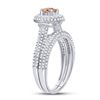 Image 3 : 1 & 1/4 CTW Brown Round Diamond Solitaire Bridal Wedding Engagement Size 8 Set 14kt White Gold - REF