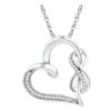 Image 1 : 1/8 CTW Round Diamond Heart Infinity Pendant 10kt White Gold - REF-18X3T