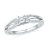 Image 1 : 1/6 CTW Round Diamond Solitaire Open-shank Bridal Wedding Engagement Ring 10kt White Gold - REF-20F3