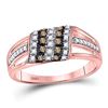 Image 1 : 1/4 CTW Round Brown Diamond Ring 10kt Rose Gold - REF-18F3M